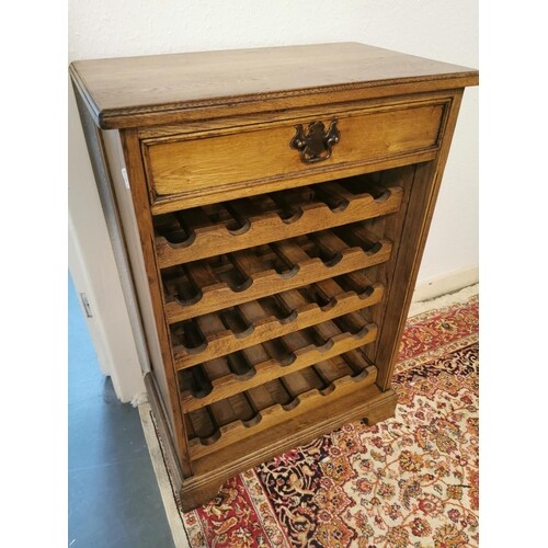 Oak Wine Rack Cabinet - 89cm high