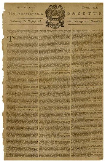 Original Colonial-era Copy of "The Pennsylvania