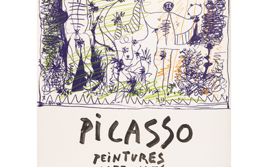 PABLO PICASSO (1881-1973) Affiche d'exposition la Galerie Louise Leiris, Mars-Avril...
