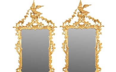 PAIR CARVER'S GUILD "CHIPPENDALE" GILTWOOD MIRRORS