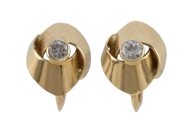 PAIR OF VINTAGE SWEDISH 18KT GOLD EARRINGS 1966 Approx.