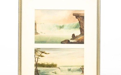 PAIR OF WATERCOLOR VIEWS OF NIAGARA FALLS BY WILLIAM COVENTRY WALL (1810-1886).