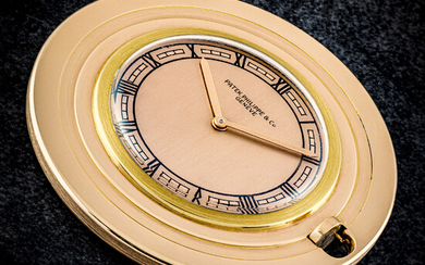 PATEK PHILIPPE. A VERY RARE 18K TWO-TONE GOLD POCKET WATCH REF. 615, MANUFACTURED IN 1937