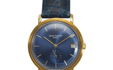 PATEK PHILIPPE, REF. 3445, CALATRAVA, A FINE 18K YELLOW GOLD WRISTWATCH WITH DATE AND SUBSIDIARY SECONDS