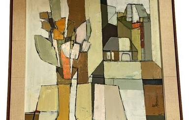 PAUL W WOOD 1974 Abstract Oil on Canvas
