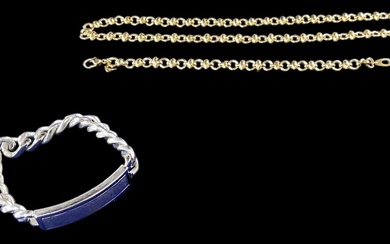 PIERRE CARDIN; a cased necklace, length 46cm, with matching bracelet,...