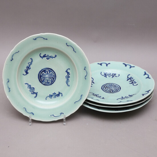 PLATES, 4 pcs, provincial porcelain, China, 17th / 19th century.
