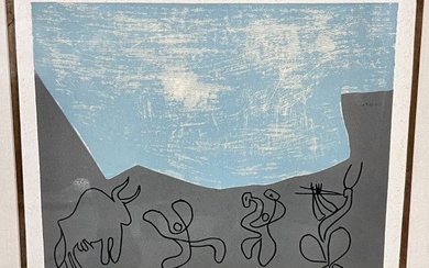 Pablo Picasso (1881-1973) Linoleum Cut Bacchanale au Taureau