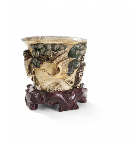 Painted ivory cup China, early 20th Century