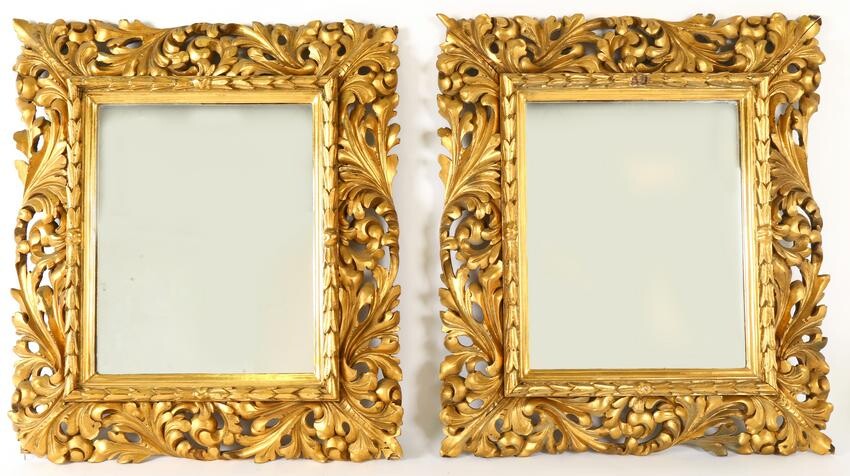 Pair Continental Gilt Wood Mirrors