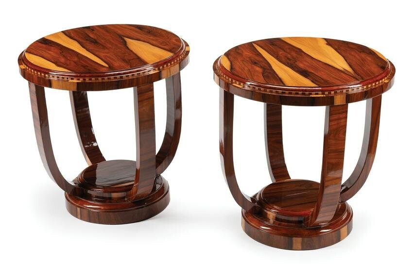 Pair of Art Deco-Style Round Tables