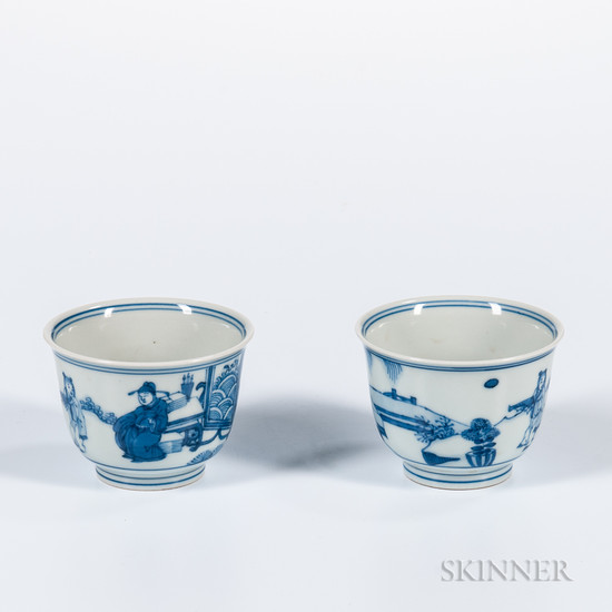 Pair of Blue and White Cups