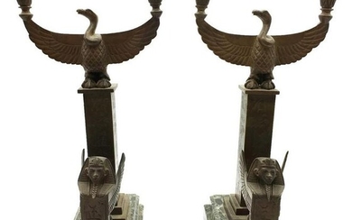 Pair of Egyptian Bronze Statues
