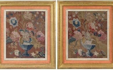 Pair of Fine Framed Needlework Panels