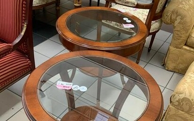 Pair of Regency Style Glass Top Lamp Tables