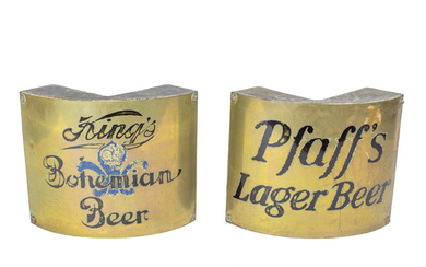 Pfaff's lager beer and King's bohemian beer signs, (2)