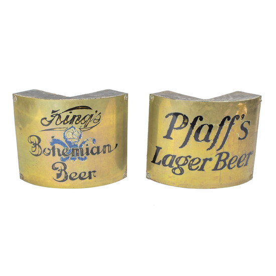 Pfaff's lager beer and King's bohemian beer signs, (2)