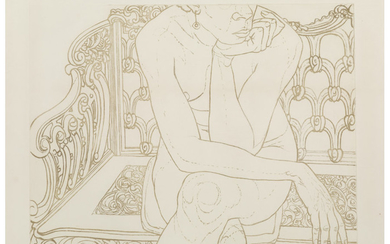 Philip Pearlstein (b. 1924), Nude on Iron Bench (1975)