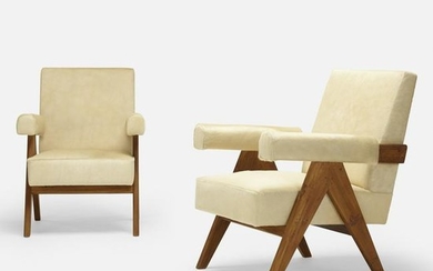 Pierre Jeanneret, lounge chairs from Chandigarh, pair
