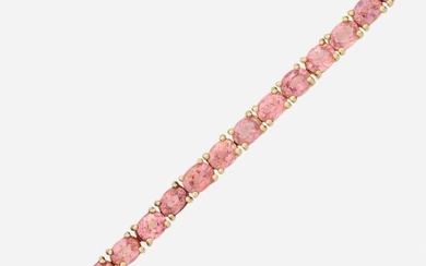 Pink sapphire and gold bracelet