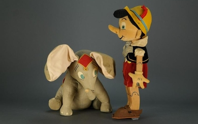 Pinocchio & Dumbo Dolls. c. 1940.