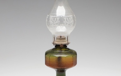 Plume & Atwood Emerald Green Oil Lamp, Late 19th/Early 20th Century