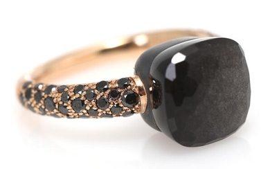 Pomellato: A "The Nudo de Pomellato" ring set with obsidian and numerous diamonds, mounted in 18k rose gold and titanium. Size 53. – Bruun Rasmussen Auctioneers of Fine Art
