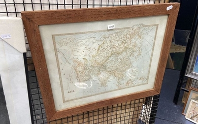 Print of a Map of Asia, 44 x 55.5