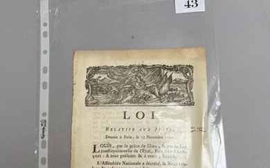 Printed text of the Jewish Law of 1791