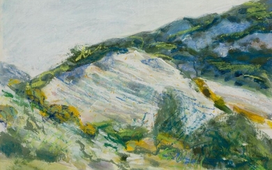 René Fendt, Swiss 1948–1995- Provencal Landscape; watercolour, gouache and pastel on paper, signed with initials lower left ‘RF’, 45.3 x 56.5 cm (VAT charged on hammer price)