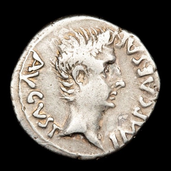 Roman Empire - Roman Hispania - Emerita Augusta (Mérida) - Denarius - Augustus (27 B.C.-14 A.D.), 25-23 B.C. - P CARISIVS LEG PRO PR City doors EMERITA - Silver