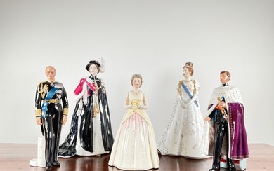 Royal Doulton: a collection of five royal figures comprising...