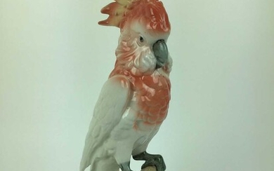 Royal Dux model of a Cockatoo, pink triangle mark to base, 41cm high
