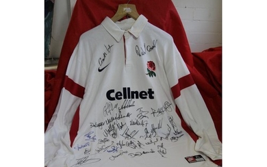 Rugby World Cup 2003 winners' shirt (signed by Will Carling ...