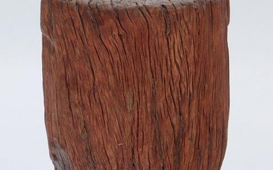 Rustic carved wooden umbrella stand. Ht: 20" Wd: 13.5"