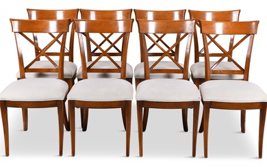 SET OF EIGHT ROCHE BOBOIS CHERRY DINING CHAIRS 36 1/2 x 17 1/2 x 21 1/2 in. (92.7 x 44.5 x 54.6 cm.)