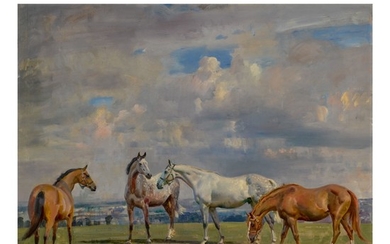 SIR ALFRED JAMES MUNNINGS, P.R.A., R.W.S. | HORSES AT GRASS