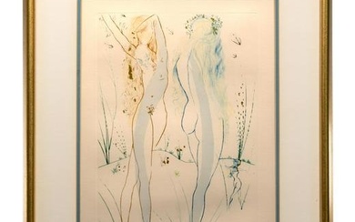 Salvador Dali (Spanish, 1904-1989) 'Return, Return Shulamite' Etching with Pochoir and Gold Dust