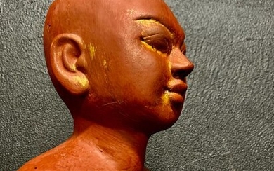 Sculpture - Hardwood - Adorant de Bouddha - Myanmar - Mid 20th century