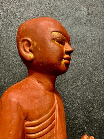 Sculpture - Hardwood - Adorant de Bouddha - Myanmar - Mid 20th century