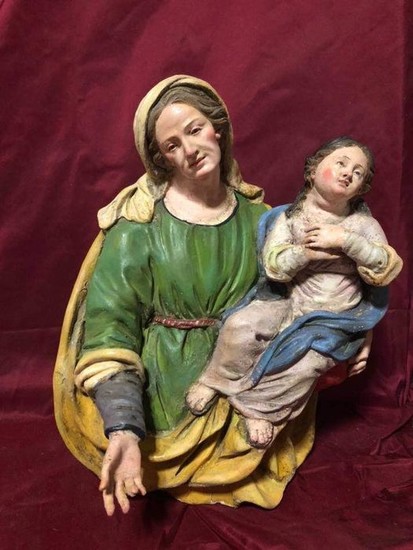 Sculpture, Sant’Anna and Maria child - Terracotta - First half 19th century