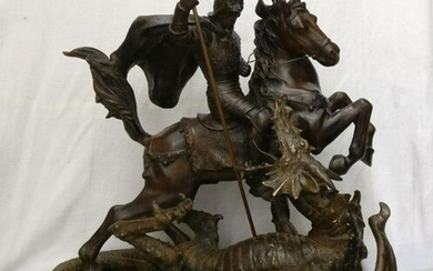 Sculpture - St. George and the dragon - H 70 cm