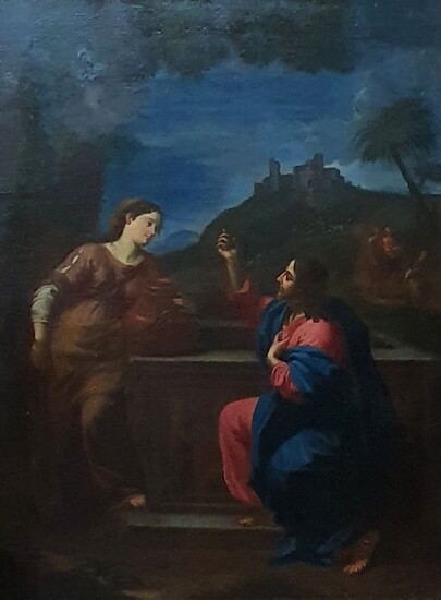 Scuola romana, XVII secolo - Cristo e la Samaritana al pozzo