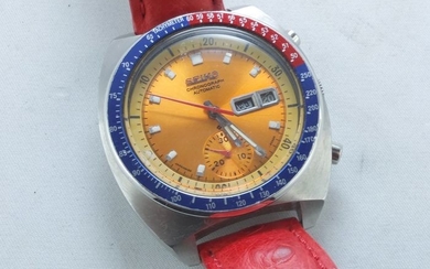 Seiko - Pogue Pepsi Orange Automatic Chronograph Watch Serviced!- 6139-6002 - Men - 1970-1979