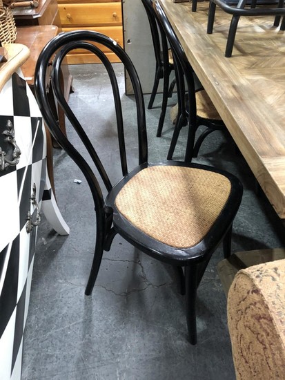Set of 6 Black Stackable Bentwood Chairs