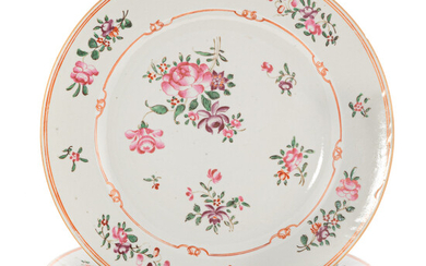 Set of Five Chinese Export Famille Rose Plates