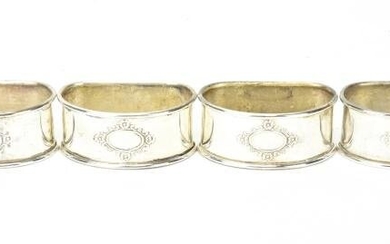 Set of Four Antique 800 Silver Napkin Rings