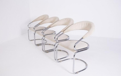 Set of Four Giotto Stoppino Cotton Chairs