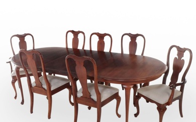 Seven-Piece Cresent Furniture Queen Anne Style Cherrywood Dining Set