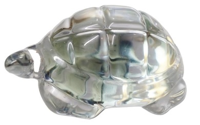 Signed Baccarat Crystal Turtle Tortoise Paperweight Sculpture